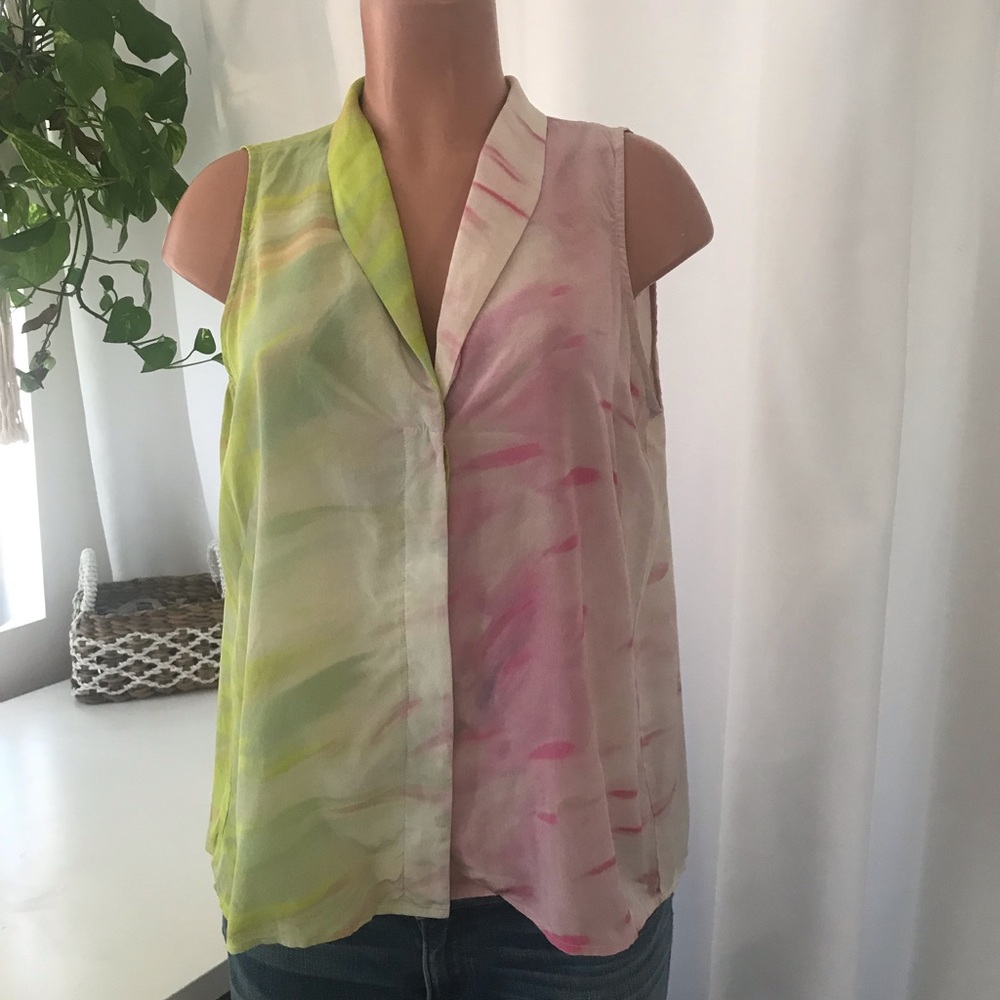 Jeunesse Silk tie dye sleeve less blouse